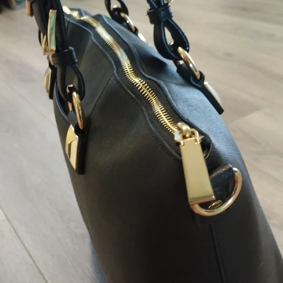 Michael Kors Black Tote with Gold Accents - Picture 6 of 17